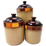 Casa Estebana 3-Piece Canister Set, Brown