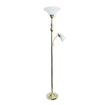 Lalia Home Torchiere Floor Lamp With Reading Light, 71inH, Gold/White