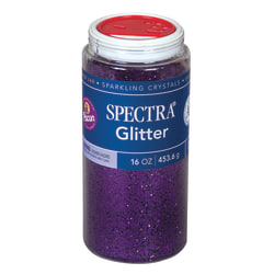 Charles Leonard Creative Arts Glitter, 1 Lb, Silver, Pack Of 3 Bottles