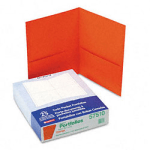 Oxford Twin-Pocket Portfolios, 8 1/2in x 11in, Orange, Pack Of 25