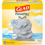 Glad ForceFlex Tall Kitchen Drawstring Trash Bags, 13 Gallon Trash Bag, Fresh Clean scent with Febreze Freshness, 110 Count (78554)