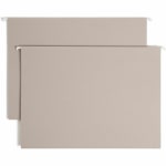 Smead TUFF 1/3 Tab Cut Legal Recycled Hanging Folder - 8 1/2in x 14in - 3in Expansion - Top Tab Location - Assorted Position Tab Position - Steel Gray - 10% Recycled - 18 / Box