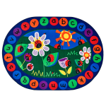 Carpets for Kids Premium Collection Ladybug Circletime Classroom Rug, 8ft3in x 11ft8in, Blue