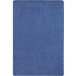 Joy Carpets Kid Essentials Solid Color Rectangle Area Rug, Just Kidding, 12ft x 7-1/2ft, Cobalt Blue