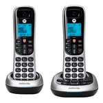 Motorola CD4012 2-Handset Cordless Telephone Set With Digital Answering System, Silver