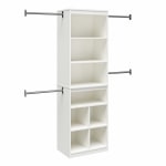 Ameriwood Home SystemBuild Closet Storage System, 76-5/8inH x 95-7/16inW x 15-3/4inD, White