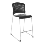 Office Star Tall Plastic Stacking Chairs, Gray/Chrome, Set Of 4 Chairs