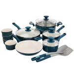 Gibson Tia Mowry Savory Saffron Spice 16-Piece Cookware Set, Teal