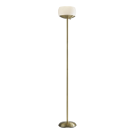 Adesso Jessica 2-Light Torchiere, 71inH, White Opal Shade/Antique Brass Base