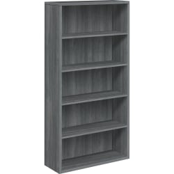 HON 10500 71inH 5-Shelf Bookcase, Sterling Ash