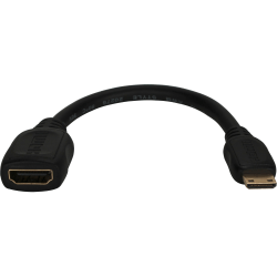 QVS High-Speed HDMI Female To Mini HDMI Male Digital A/V HD Camera Conversion Cable, 10in