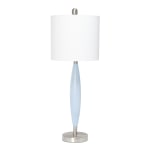 Lalia Home Stylus Table Lamp, 27inH, White Shade/Blue Base