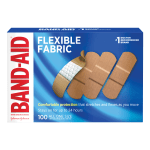 Band-Aid Brand Flexible Fabric Adhesive Bandages, All One Size, 1in x 3in, Box of 100