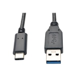 Eaton Tripp Lite Series USB-C to USB-A Cable (M/M), USB 3.2 Gen 1 (5 Gbps), Thunderbolt 3 Compatible, 3 ft. (0.91 m) - USB cable - USB Type A (M) to 24 pin USB-C (M) - USB 3.1 - 3 ft - molded - black