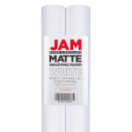 JAM Paper Wrapping Paper, Matte, 25 Sq Ft, White, Pack of 2 Rolls