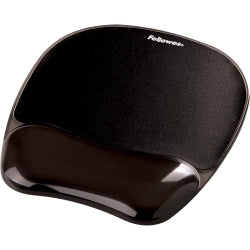 Fellowes Gel Crystals Mouse Pad With Wrist Rest, 1inH x 7-15/16inW x 9-1/4inD, Black