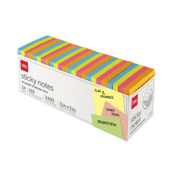 Redi-Tag Tabbed Divider Notes - 4in x 4in - Square - Unruled - Assorted - Tab, Self-stick - 4 / Box