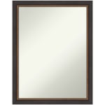 Amanti Art Non-Beveled Rectangle Framed Bathroom Wall Mirror, 26-1/2in x 20-1/2in, Ashton Black