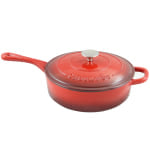 Crock-Pot Artisan 3.5-Quart Enameled Cast Iron Saute Pan, Scarlet Red