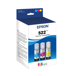 Epson 522 EcoFit High-Yield Cyan, Magenta, Yellow Ink Bottles, Pack Of 3, T522520-S