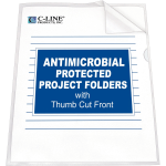 C-Line Poly Project Folders with Antimicrobial Protection - Reduced Glare, 11 X 8-1/2, 25/BX, 62137