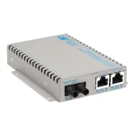 Omnitron OmniConverter GPoE/SE - Fiber media converter - GigE - 10Base-T, 100Base-TX, 1000Base-T, 1000Base-X - RJ-45 / ST multi-mode - up to 1800 ft - 850 nm