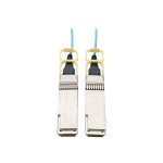 Eaton Tripp Lite Series QSFP28 to QSFP28 Active Optical Cable - 100GbE, AOC, M/M, Aqua, 5M (16.4 ft.) - 100GBase-AOC direct attach cable - QSFP28 (M) to QSFP28 (M) - 5 m - fiber optic - 50 / 125 micron - OM3 - plenum, active - aqua