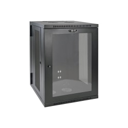 Tripp Lite 15U Wall Mount Rack Enclosure Server Cabinet w Hinged Acrylic Window - For LAN Switch, Patch Panel - 15U Rack Height x 19in Rack Width x 10.42in Rack Depth - Wall Mountable - Black Powder Coat