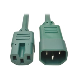 Eaton Tripp Lite Series Power Cord C14 to C15 - Heavy-Duty, 15A, 250V, 14 AWG, 6 ft. (1.83 m), Green - Power cable - IEC 60320 C14 to IEC 60320 C15 - AC 250 V - 15 A - 6 ft - molded - green