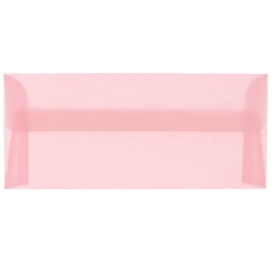 JAM Paper #10 Business Booklet Envelopes, Translucent, Gummed Closure, Blush Pink, Pack Of 25