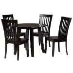 Baxton Studio Zala 5-Piece Dining Set, Dark Brown