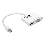 Tripp Lite 6in Mini DisplayPort To HDMI VGA 4K Adapter Converter Cable, White