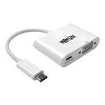 Eaton Tripp Lite Series USB C to VGA Video Adapter Converter w/ USB-C PD Charging Port, USB Type C to VGA, USB Type-C 6in - External video adapter - USB-C 3.1 - VGA - white