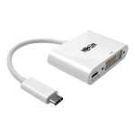 Eaton Tripp Lite Series USB C to DVI Video Adapter Converter w/ USB-C PD Charging, USB Type C to DVI, USB-C to DVI, USB Type-C to DVI - External video adapter - USB-C 3.1 - DVI - white