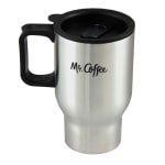 Mr. Coffee Expressway Travel Mug With Lid, 16 Oz, Stainless Steel