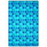 Carpets for Kids Pixel Perfect Collection Honeycomb Pattern Activity Rug, 6ft x 9ft, Blue