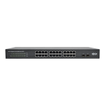 Tripp Lite 24-Port Gigabit Ethernet Switch Rackmount Unmanaged Metal 1U - 24 Ports - 2 x Expansion Slots - 1000Base-T, 1000Base-X - Modular - 24 x Network, 2 x Expansion Slot - Twisted Pair, Optical Fiber - Gigabit Ethernet - Shared SFP Slot