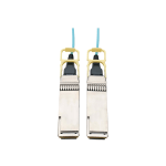 Eaton Tripp Lite Series QSFP28 to QSFP28 Active Optical Cable - 100GbE, AOC, M/M, Aqua, 10M (32.8 ft.) - 100GBase-AOC direct attach cable - QSFP28 to QSFP28 - 10 m - fiber optic - 50 / 125 micron - OM3 - plenum, active - aqua