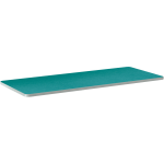 HON Build 60inW Adjustable Post Legs Rectangle Table, Turquoise Blue