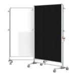 Ghent Nexus Partition Double-Sided Mobile Magnetic Whiteboard/Bulletin Board, 65in x 46 1/4in, Black Fabric/Silver Aluminum Frame