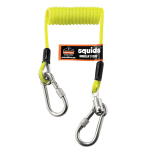 Ergodyne Squids 3130S Coiled Cable Lanyards, 2 Lb, 6-1/2in, Lime, Pack Of 6 Lanyards