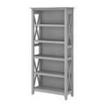 Bush Business Furniture Key West 66inH 5-Shelf Bookcase, Cape Cod Gray, Standard Delivery