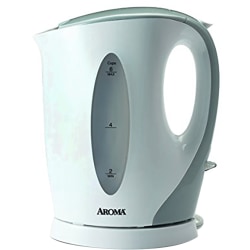 Aroma AWK-105 1.5 Liter Electric Kettle, White/Gray