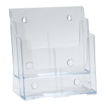 Azar Displays 2-Tier 2-Pocket Plastic Brochure Holder, Letter Size, 11-1/4inH x 9-1/4inW x 5inD, Clear