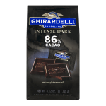 Ghirardelli Intense Dark, Midnight Reverie 86% Cacao Singles, 4.12 Oz, Pack Of 3 Bags