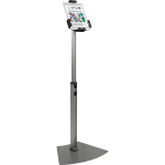 Kantek Floor Mount Tablet Kiosk Stand - Up to 10.1in Screen Support - 46.5in Height x 17.4in Width - Floor - Steel - Black, Silver, Aluminum - Locking System