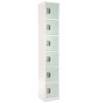 Alpine 6-Tier Steel Lockers, 72inH x 12inW x 12inD, Misty Green, Pack Of 4 Lockers