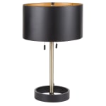 Lumisource Hilton Contemporary Table Lamp, Black And Gold/Black Base