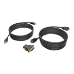 Tripp Lite 10ft HDMI DVI USB KVM Cable Kit USB A/B Keyboard Video Mouse 10ft - Video / audio / data cable kit - 10 ft - black - molded