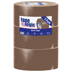 Tape Logic Color Duct Tape, 3in Core, 3in x 180ft, Brown, Case Of 3